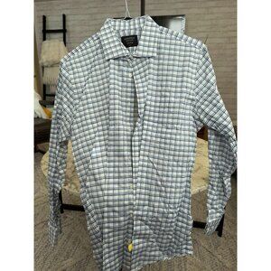 Nordstrom Non-iron Trim Fit Button Up Long Sleeves Dress Shirt Mens Size 34-35